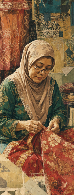 Illustrated character study of Madam Farah